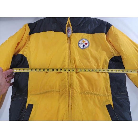 VINTAGE NFL AUTHENTIC PITTSBURGH STEELERS FLEECE LINED PUFF‎ JACKET SZ XL/EX EUC - Picture 9 of 11
